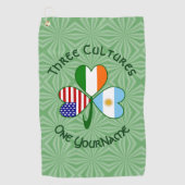 Argentinien Irland USA Kleeblatt Flag Golfhandtuch (Vorderseite)