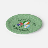 Argentinien Irland USA Kleeblatt Flag Pappteller (Schrägansicht)