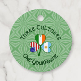 Argentinien Irland USA Kleeblatt Flag Personalisie Geschenkanhänger