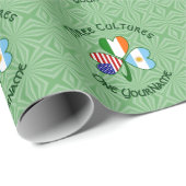 Argentinien Irland USA Kleeblatt Flag Personalisie Geschenkpapier (Rolleneckpunkt)