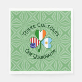Argentinien Irland USA Kleeblatt Flag Personalisie Serviette