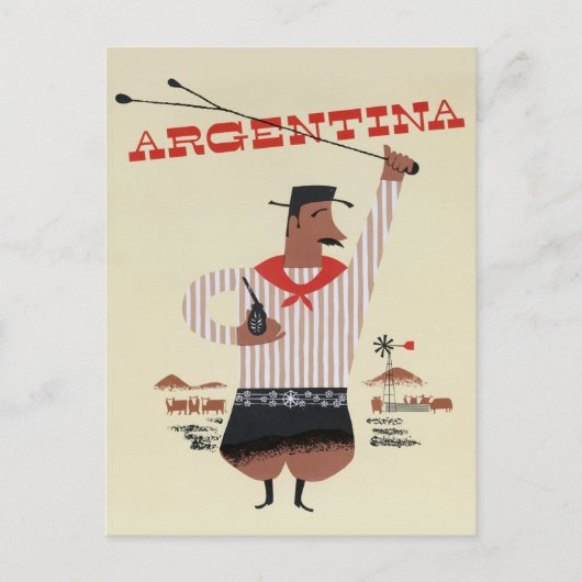 Argentinien Jahrgang Reise Postkarte (Vorderseite)