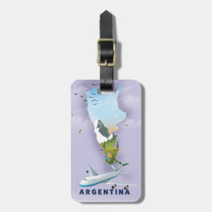 Argentinien Karte Reiseplakat Gepäckanhänger