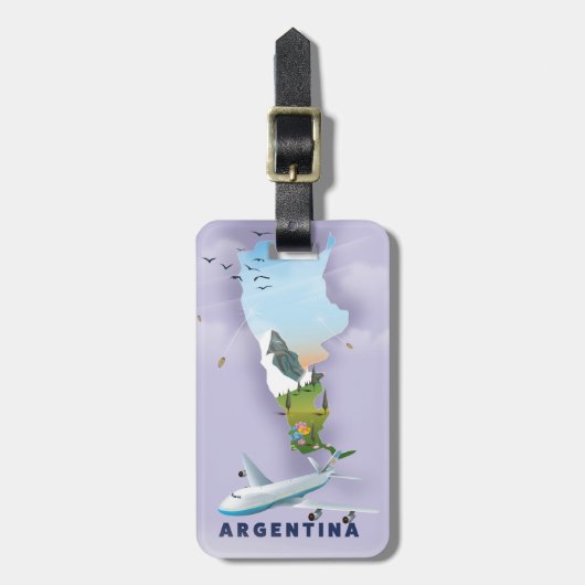 Argentinien Karte Reiseplakat Gepäckanhänger (Vorderseite vertikal)