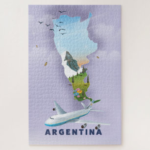 Argentinien Karte Reiseplakat Puzzle
