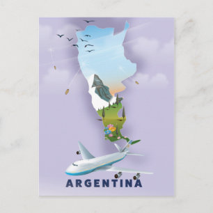 Argentinien-Karte-Reiseposter Postkarte