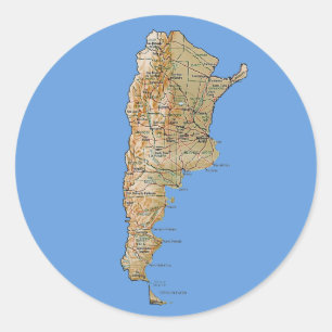 Argentinien-Karten-Aufkleber Runder Aufkleber
