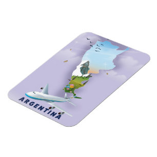 Argentinien-Karten-Reiseposter Magnet