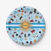 Argentinien-Landesflagge mit berühmten Pappteller (Vorderseite)