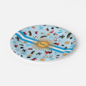 Argentinien-Landesflagge mit berühmten Pappteller (Schrägansicht)