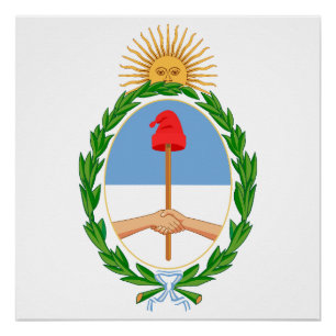 Argentinien Landeswappen Symbol Emblem Flagge Poster