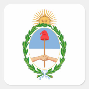 Argentinien Landeswappen Symbol Emblem Flagge Quadratischer Aufkleber