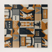 Argentinien: Nahtlose ethnische Illustration. Puzzle (Horizontal)