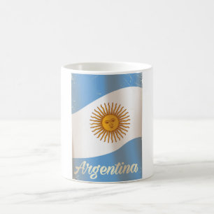 Argentinien Nationalflagge Urlaubs Poster Kaffeetasse