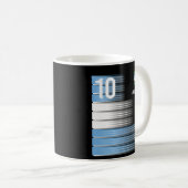 Argentinien Nummer 10 Flaggenfußball Kaffeetasse (VorderseiteRechts)