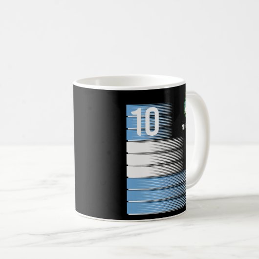 Argentinien Nummer 10 Flaggenfußball Kaffeetasse (VorderseiteRechts)