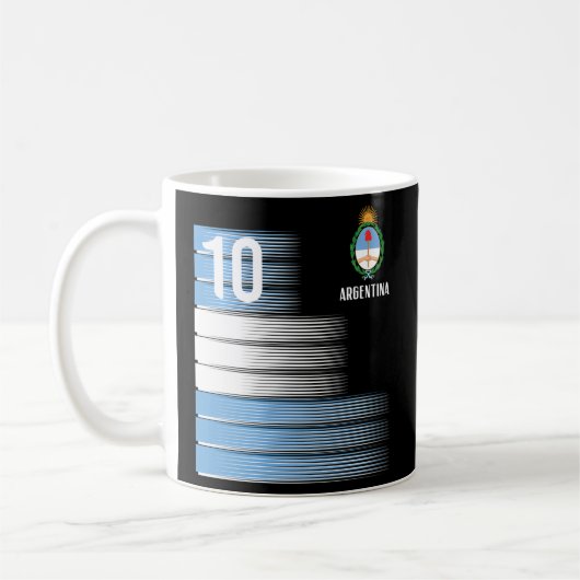 Argentinien Nummer 10 Flaggenfußball Kaffeetasse (Links)