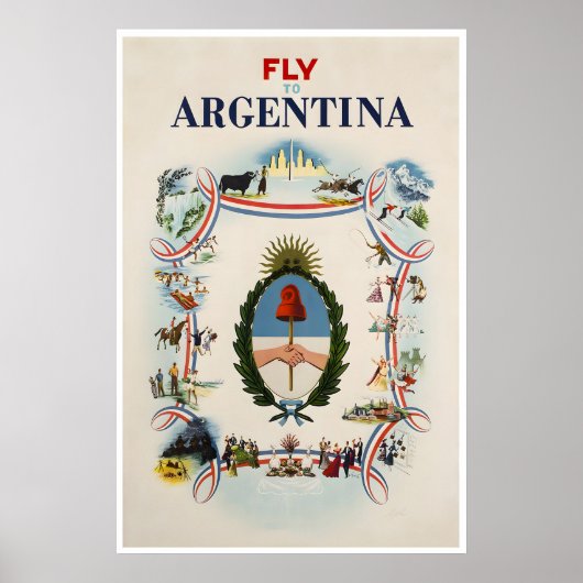 Argentinien Poster Reise Kunst Argentinischer Druc (Vorne)