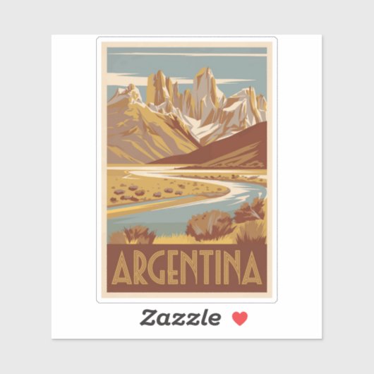 Argentinien Reisekunst Vintag Aufkleber (Blatt)