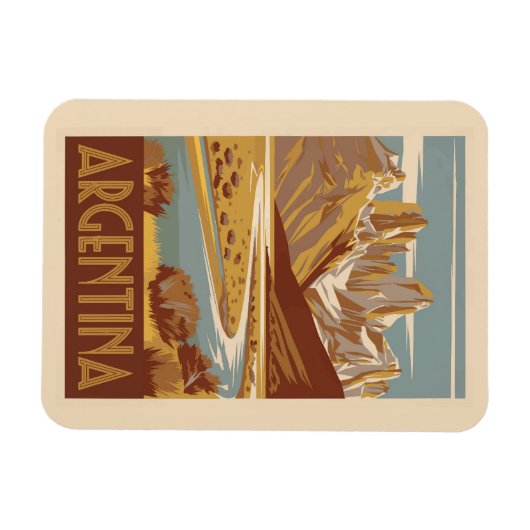 Argentinien Reisekunst Vintag Magnet (Horizontal)