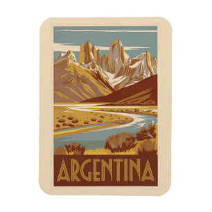 Argentinien Reisekunst Vintag Magnet