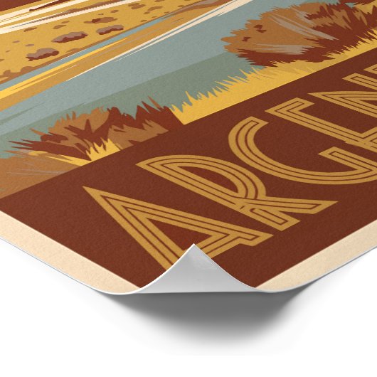 Argentinien Reisekunst Vintag Poster (Ecke)