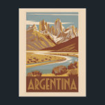 Argentinien Reisekunst Vintag Postkarte<br><div class="desc">Argentiniens Vektorgrafik-Design. Argentinien,  ein abwechslungsreiches und atemberaubendes Ziel in Südamerika,  bietet alles von der lebendigen Kultur von Buenos Aires bis zu den atemberaubenden Landschaften von Patagonien und den Iguazú Falls.</div>