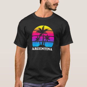 Argentinien Retro Palm Tree Sunset Vacation Beach T-Shirt