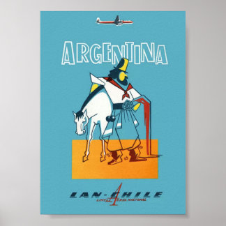 Argentinien Retro Vintage Travel Poster Print