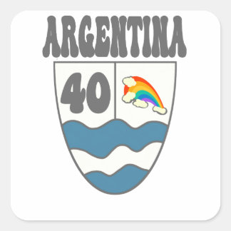 Argentinien Ruta 40 Autobahnschild mit Regenbogen Quadratischer Aufkleber