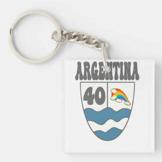 Argentinien Ruta 40 Autobahnschild mit Regenbogen Schlüsselanhänger