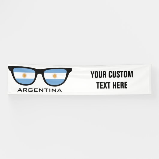 Argentinien Shades benutzerdefinierte Text- und Fa Banner (Horizontal)