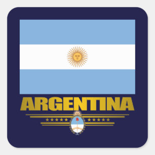 "Argentinien-Stolz " Quadratischer Aufkleber