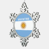 Argentinien - Südamerikanische Flagge Buenos Aires Schneeflocken Zinn-Ornament (Rechts)