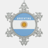 Argentinien - Südamerikanische Flagge Buenos Aires Schneeflocken Zinn-Ornament (Vorderseite)