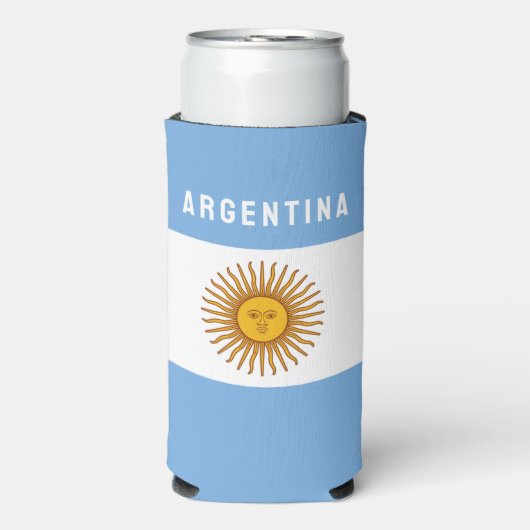 Argentinien - Südamerikanische Flagge Buenos Aires Selters Dosenkühler (Seltzer Vorderseite)