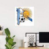 Argentinien Sun Flaggenkarte Argentiniens Geschenk Poster (Heimbüro)