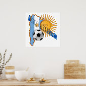 Argentinien Sun Flaggenkarte Argentiniens Geschenk Poster (Küche)