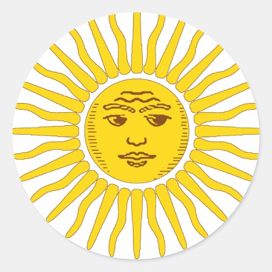 Argentinien Sun Runder Aufkleber (Vorderseite)