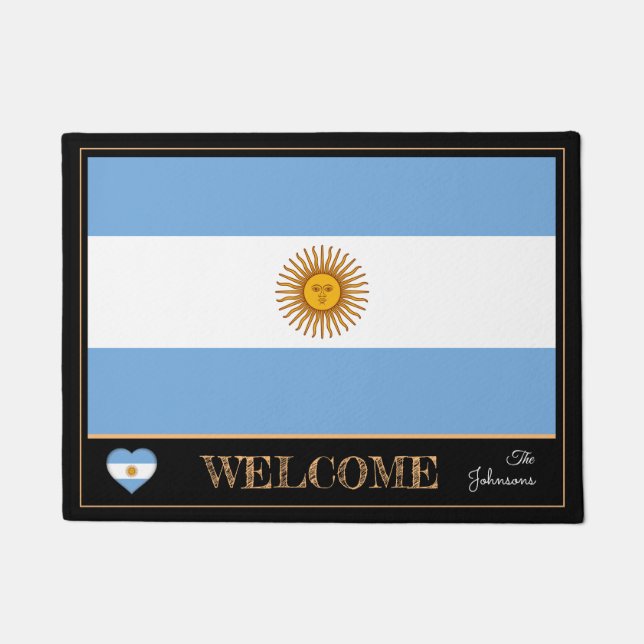 Argentinien und Argentinien Flaggenstaat / Sport W Fußmatte (Vorderseite)
