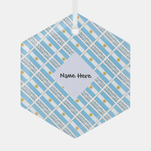 Argentinien und Argentinische Flagge mit Ihrem Nam Ornament Aus Glas