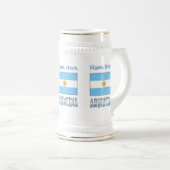 Argentinien und Argentinische Flaggen - Blaue Pers Bierglas (VorderseiteRechts)