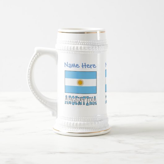 Argentinien und Argentinische Flaggen - Blaue Pers Bierglas (Links)