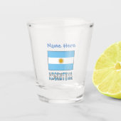 Argentinien und Argentinische Flaggen - Blaue Pers Schnapsglas (Vorderseite)