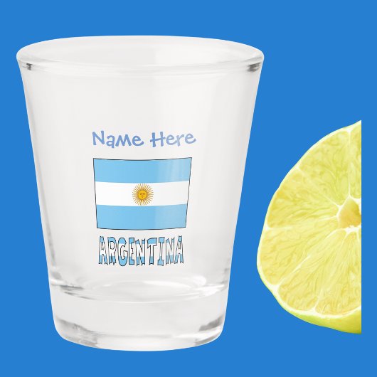 Argentinien und Argentinische Flaggen - Blaue Pers Schnapsglas