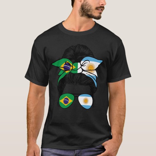Argentinien und Brasilien Mix Halbzeit Argentinier T-Shirt (Vorderseite)