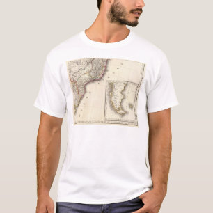 Argentinien und Chile gravierte Karte T-Shirt