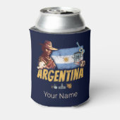 Argentinien Vintag Gaucho mit Fahnenfußball Dosenkühler (Kanne Rückseite)