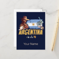 Argentinien Vintag Gaucho mit Fahnenfußball