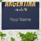 Argentinien Vintag Gaucho mit Fahnenfußball Geschirrtuch (Gefaltet)